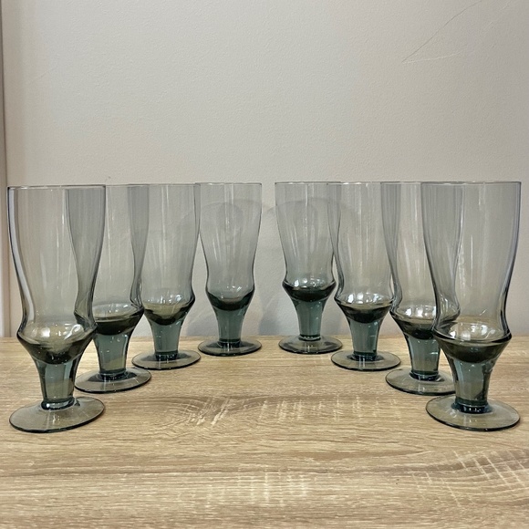 VINTAGE Bjorkshult Tall Drinking Glasses MCM - Set of 8 - Picture 1 of 6